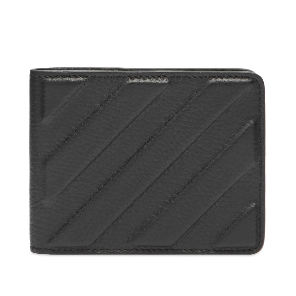 Off White Men's Chevron Bifold Leather Wallet Black